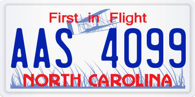 NC license plate AAS4099