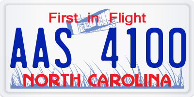 NC license plate AAS4100