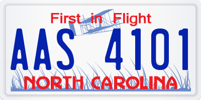 NC license plate AAS4101
