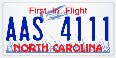 NC license plate AAS4111