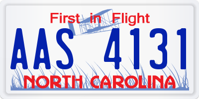 NC license plate AAS4131