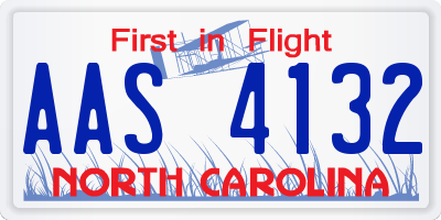 NC license plate AAS4132