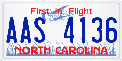 NC license plate AAS4136