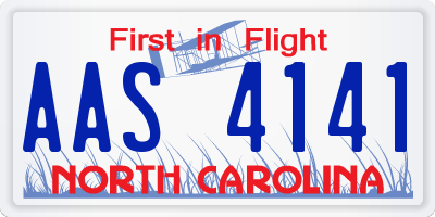 NC license plate AAS4141