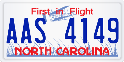 NC license plate AAS4149