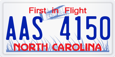 NC license plate AAS4150