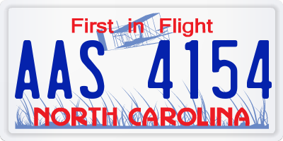 NC license plate AAS4154