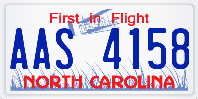 NC license plate AAS4158