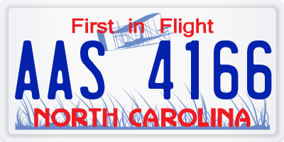 NC license plate AAS4166