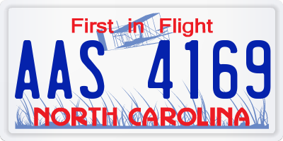 NC license plate AAS4169