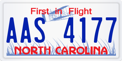 NC license plate AAS4177