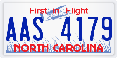 NC license plate AAS4179
