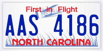 NC license plate AAS4186