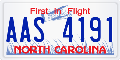 NC license plate AAS4191