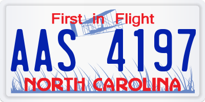 NC license plate AAS4197