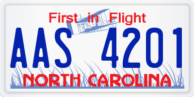 NC license plate AAS4201