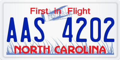 NC license plate AAS4202