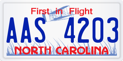 NC license plate AAS4203