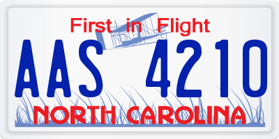 NC license plate AAS4210