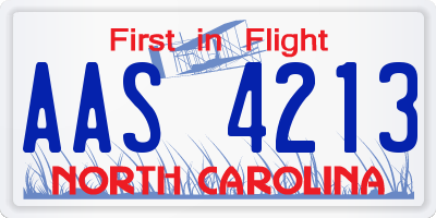 NC license plate AAS4213