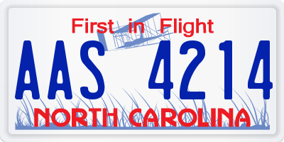 NC license plate AAS4214