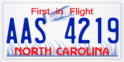 NC license plate AAS4219