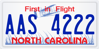 NC license plate AAS4222
