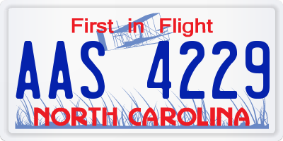 NC license plate AAS4229