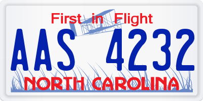 NC license plate AAS4232