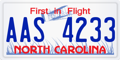 NC license plate AAS4233