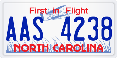 NC license plate AAS4238