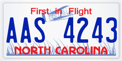 NC license plate AAS4243