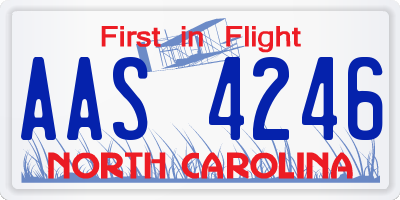 NC license plate AAS4246