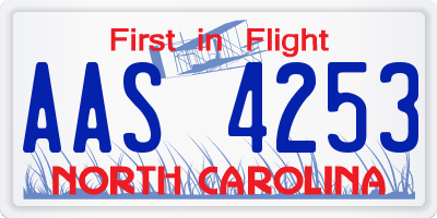 NC license plate AAS4253