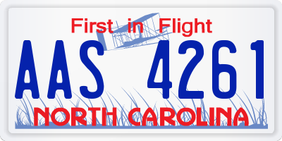 NC license plate AAS4261