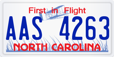 NC license plate AAS4263