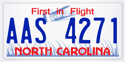NC license plate AAS4271