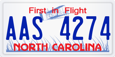 NC license plate AAS4274