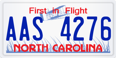 NC license plate AAS4276