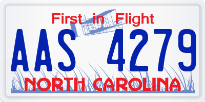 NC license plate AAS4279
