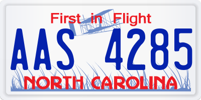 NC license plate AAS4285