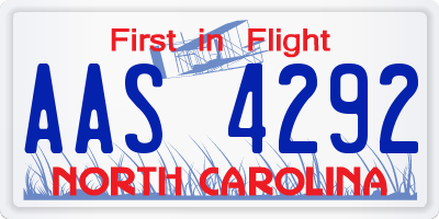 NC license plate AAS4292