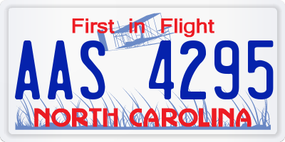 NC license plate AAS4295