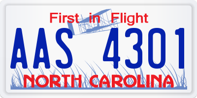 NC license plate AAS4301