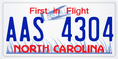 NC license plate AAS4304