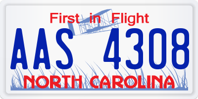 NC license plate AAS4308