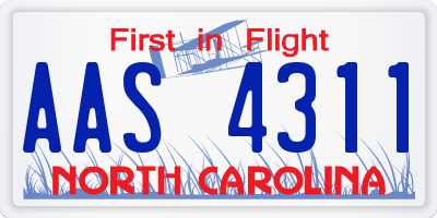 NC license plate AAS4311