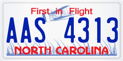 NC license plate AAS4313