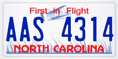NC license plate AAS4314