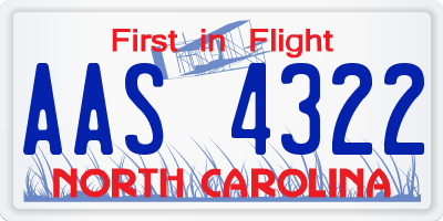 NC license plate AAS4322